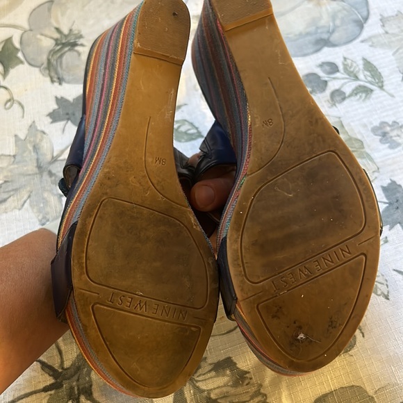 Nine‎ West navy blue wedge size 8 - Picture 6 of 8